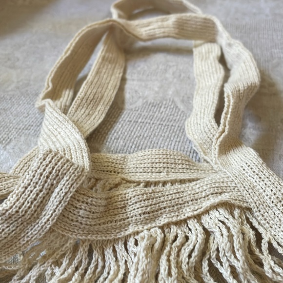 NWT Cream color cotton Mesh Net Shopping Market Beach fruits veggies Tote Bag - Picture 3 of 6